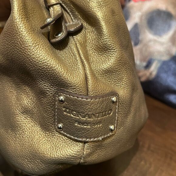 🆕 Tignanello Bronze Leather Shoulder Bag With wallet - Picture 3 of 11